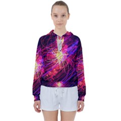Abstract Cosmos Space Particle Women s Tie Up Sweat by Pakrebo