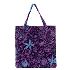 Stamping Pattern Leaves Drawing Grocery Tote Bag by Pakrebo