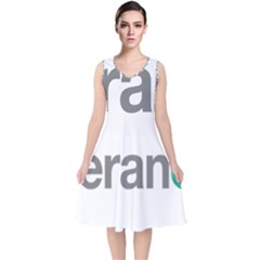 Theranos Logo V-neck Midi Sleeveless Dress  by milliahood