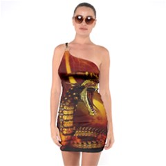 Awesome Dinosaur, Konda In The Night One Soulder Bodycon Dress by FantasyWorld7