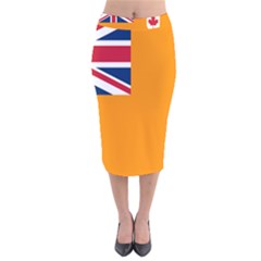 Flag Of Grand Orange Lodge Of Canada Velvet Midi Pencil Skirt
