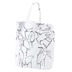 Katsushika Hokusai, Egrets From Quick Lessons In Simplified Drawing Giant Grocery Tote by Valentinaart