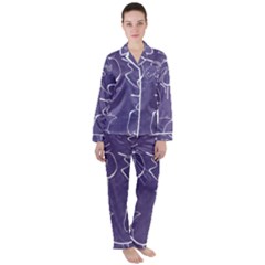 Katsushika Hokusai, Egrets From Quick Lessons In Simplified Drawing Satin Long Sleeve Pyjamas Set by Valentinaart