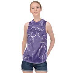 Katsushika Hokusai, Egrets from quick lessons in simplified drawing High Neck Satin Top