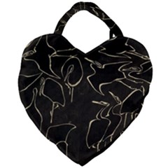 Katsushika Hokusai, Egrets From Quick Lessons In Simplified Drawing Giant Heart Shaped Tote by Valentinaart