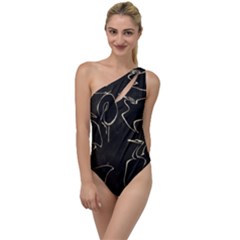 Katsushika Hokusai, Egrets From Quick Lessons In Simplified Drawing To One Side Swimsuit by Valentinaart