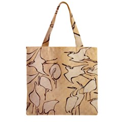 Katsushika Hokusai, Egrets From Quick Lessons In Simplified Drawing Zipper Grocery Tote Bag