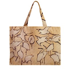 Katsushika Hokusai, Egrets From Quick Lessons In Simplified Drawing Zipper Mini Tote Bag by Valentinaart