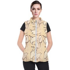 Katsushika Hokusai, Egrets From Quick Lessons In Simplified Drawing Women s Puffer Vest by Valentinaart