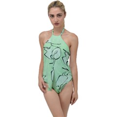 Katsushika Hokusai, Egrets From Quick Lessons In Simplified Drawing Go With The Flow One Piece Swimsuit by Valentinaart