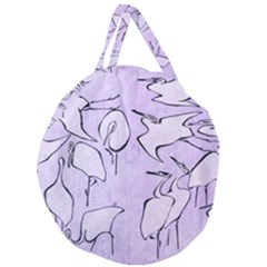 Katsushika Hokusai, Egrets From Quick Lessons In Simplified Drawing Giant Round Zipper Tote by Valentinaart