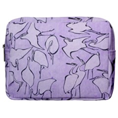 Katsushika Hokusai, Egrets From Quick Lessons In Simplified Drawing Make Up Pouch (large) by Valentinaart