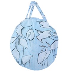 Katsushika Hokusai, Egrets From Quick Lessons In Simplified Drawing Giant Round Zipper Tote by Valentinaart