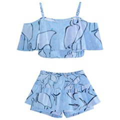 Katsushika Hokusai, Egrets From Quick Lessons In Simplified Drawing Kids  Off Shoulder Skirt Bikini by Valentinaart