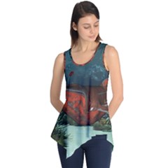 Awesome Mechanical Whale In The Deep Ocean Sleeveless Tunic by FantasyWorld7