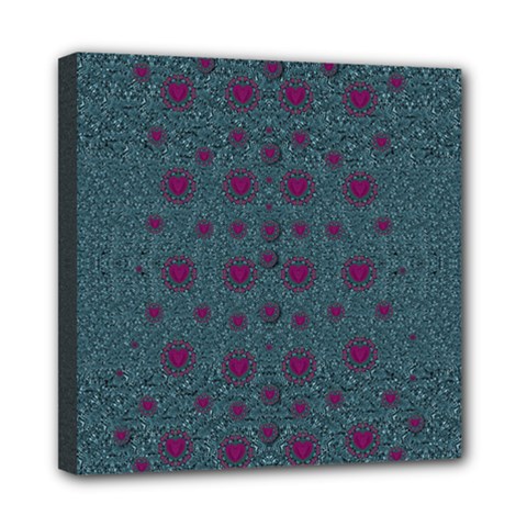 Lovely Ornate Hearts Of Love Mini Canvas 8  X 8  (stretched) by pepitasart