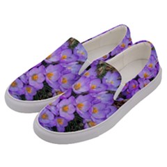 Signs Of Spring Purple Crocua Men s Canvas Slip Ons by Riverwoman