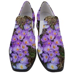 Signs Of Spring Purple Crocus Slip On Heel Loafers by Riverwoman