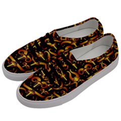 Stylised Horns Black Pattern Men s Classic Low Top Sneakers by HermanTelo