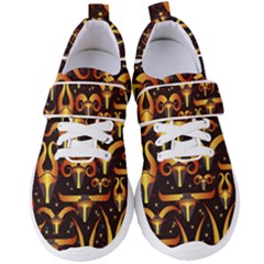 Stylised Horns Black Pattern Women s Velcro Strap Shoes