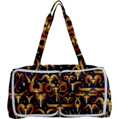 Stylised Horns Black Pattern Multi Function Bag