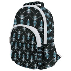 Seamless Pattern Background Black Rounded Multi Pocket Backpack by HermanTelo