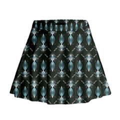 Seamless Pattern Background Black Mini Flare Skirt by HermanTelo