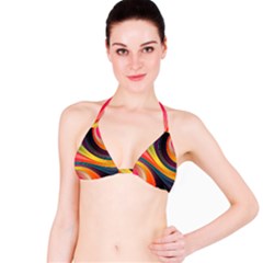 Abstract Colorful Background Wavy Bikini Top