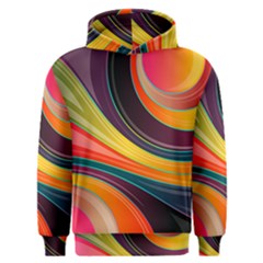 Abstract Colorful Background Wavy Men s Overhead Hoodie