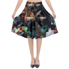 Abstract Texture Desktop Flared Midi Skirt by HermanTelo