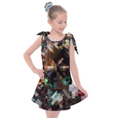 Abstract Texture Desktop Kids  Tie Up Tunic Dress