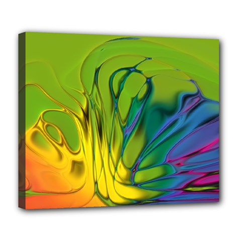 Abstract Pattern Lines Wave Deluxe Canvas 24  X 20  (stretched) by HermanTelo