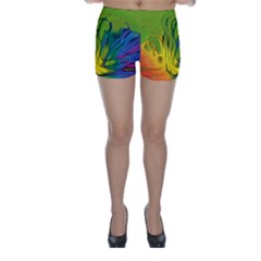 Abstract Pattern Lines Wave Skinny Shorts