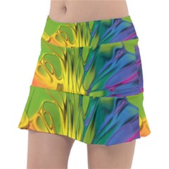 Abstract Pattern Lines Wave Tennis Skirt
