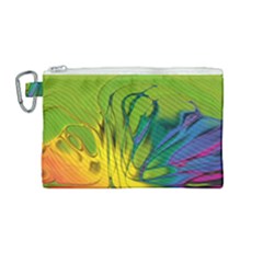 Abstract Pattern Lines Wave Canvas Cosmetic Bag (medium)