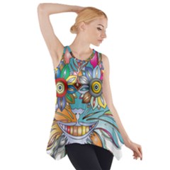 Anthropomorphic Flower Floral Plant Side Drop Tank Tunic