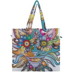 Anthropomorphic Flower Floral Plant Canvas Travel Bag by HermanTelo