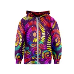 Abstract Background Spiral Colorful Kids  Zipper Hoodie by HermanTelo