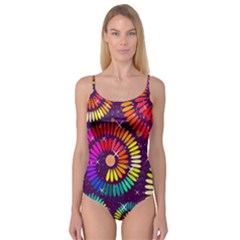 Abstract Background Spiral Colorful Camisole Leotard 