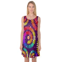 Abstract Background Spiral Colorful Sleeveless Satin Nightdress