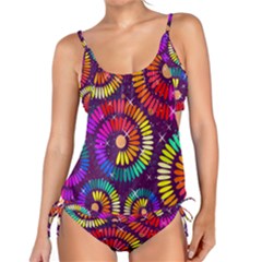 Abstract Background Spiral Colorful Tankini Set