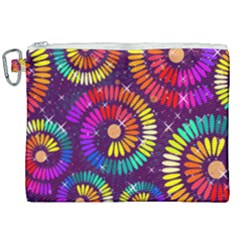 Abstract Background Spiral Colorful Canvas Cosmetic Bag (xxl)