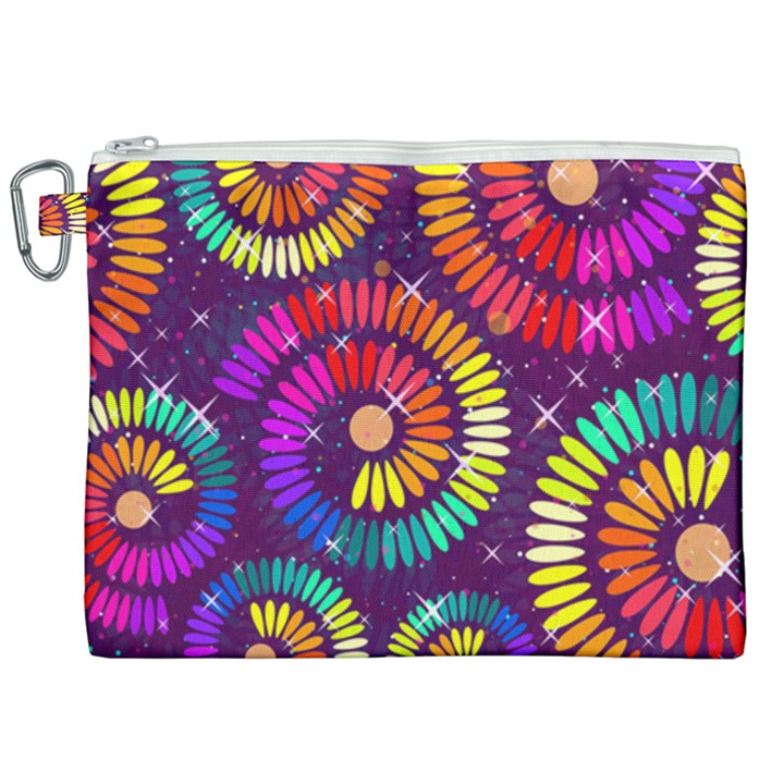 Abstract Background Spiral Colorful Canvas Cosmetic Bag (XXL)