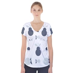 Apples Pears Continuous Short Sleeve Front Detail Top