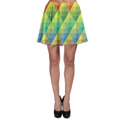 Background Colorful Geometric Triangle Skater Skirt