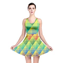 Background Colorful Geometric Triangle Reversible Skater Dress by HermanTelo