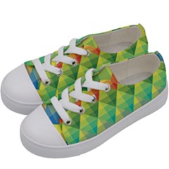 Background Colorful Geometric Triangle Kids  Low Top Canvas Sneakers