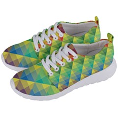 Background Colorful Geometric Triangle Men s Lightweight Sports Shoes by HermanTelo