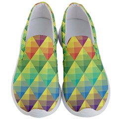 Background Colorful Geometric Triangle Men s Lightweight Slip Ons