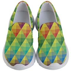 Background Colorful Geometric Triangle Kids  Lightweight Slip Ons by HermanTelo